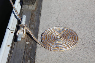 DB-154-2T | 5/8" x 25' - Gold/White (2 Pack) Double Braided 100% Premium Nylon Dock Line - For Boats up to 45'