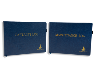 Direct 2 Boater Elegant Blue Hard Bound Captain's Log Book & Maintenance Log Book Bundle, 100 Pages (2 Items)