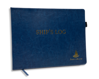 Direct 2 Boater Elegant Blue Hard Bound Ship's Log Book & Maintenance Log Book Bundle, 100 Pages/Book (2 Items)