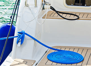 3/4" x 30' - Marine Blue Double Braided 100% Premium Nylon Dock Line - For Boats Up to 55' - Long Lasting Mooring Rope - Strong Nylon Dock Ropes for Boats - Marine Grade Sailboat Docking Rope