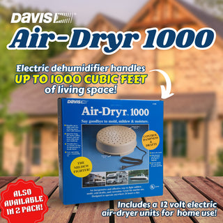 Davis Air-Dryr 1000, Model 1458, Quiet Dehumidifier for Confined Spaces & Covers Up to 1000 Cubic Feet of Space
