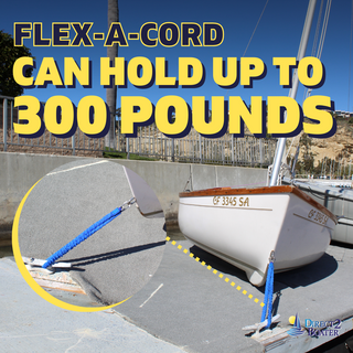 Direct 2 Boater Flex-A-Cord - 24" Length - Blue Nylon with Stainless Steel Clips - 10x Stronger Bungee Cords - Extra Strength Bungee Cord - Marine Carabiner Bungee Cord - Multi-Purpose Storage Bungee
